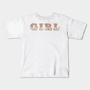 Girl - rose gold glitter Kids T-Shirt